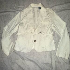 Source Unknown Cream Belted Blazer